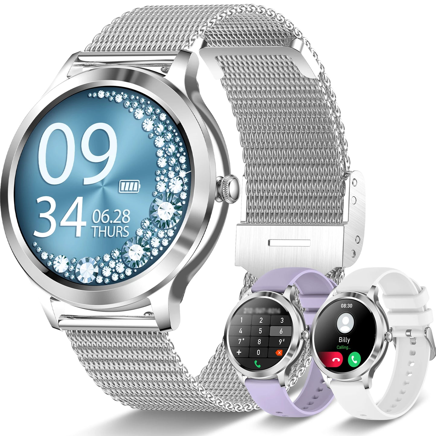 Touchscreen Smartwatch With Extra-Long Battery, Wireless Call/Message Alerts, Fitness Tracking, Smart Watch For Android & Iphone