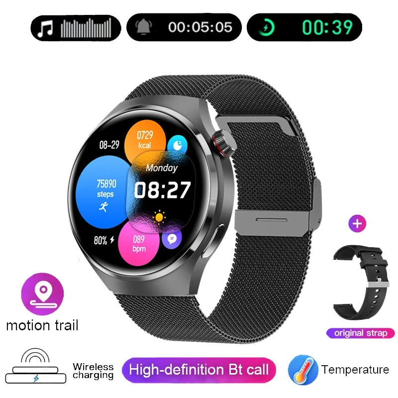 2024 New For Android Smart Watch Men's GT4 Pro 466 * 466 HD screen Bluetooth call IP68 Waterproof Sports Heart rate Smart Watch
