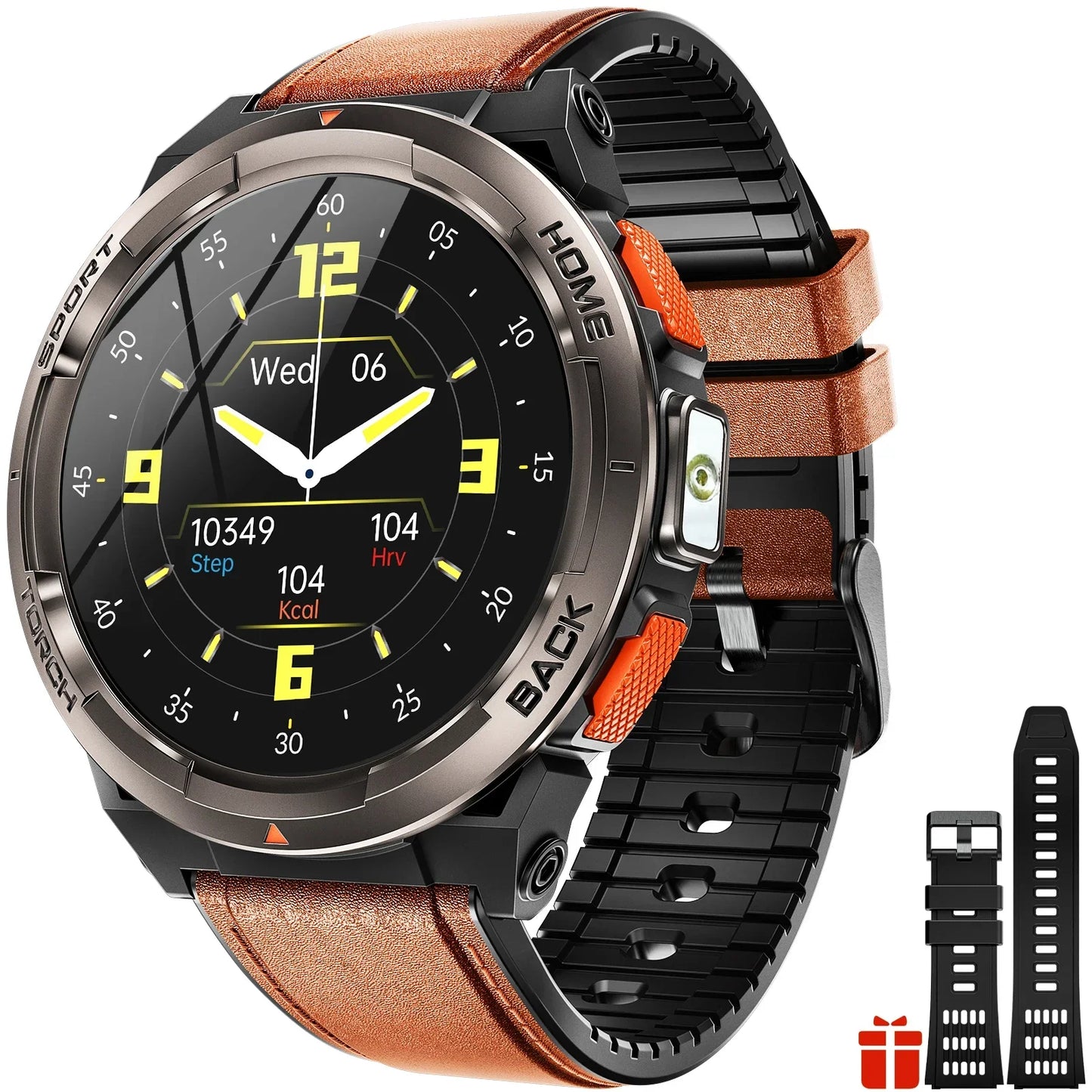 LaNikar New Smart Watch KE5 3ATM Waterproof Original Design Sports Watch With Compass And Altitude Barometer LED Flashlight Call