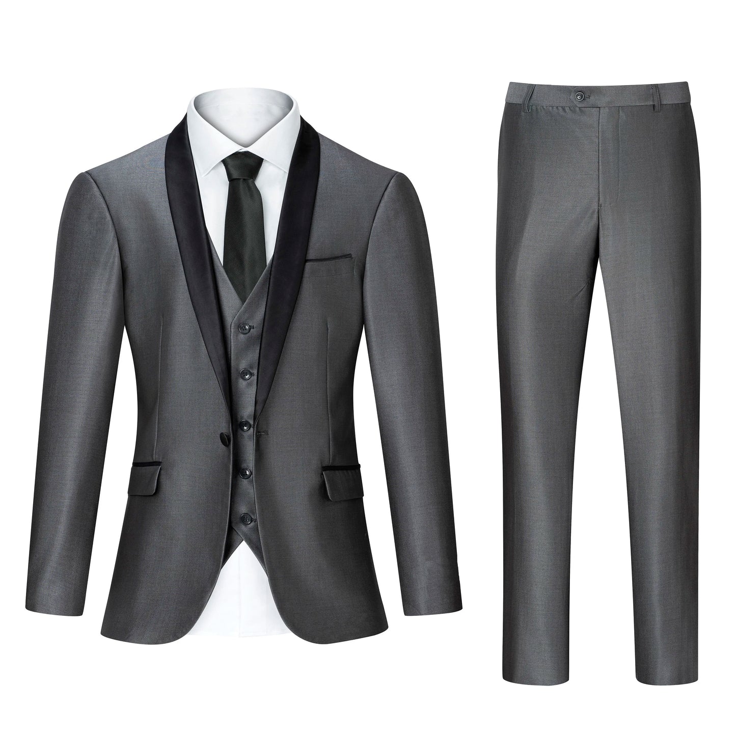New Men's 3 Pieces Suit Formal Business Notch Lapel Slim Fit Tuxedos Best Man Blazer For Wedding(Blazer+Vest+Pants)