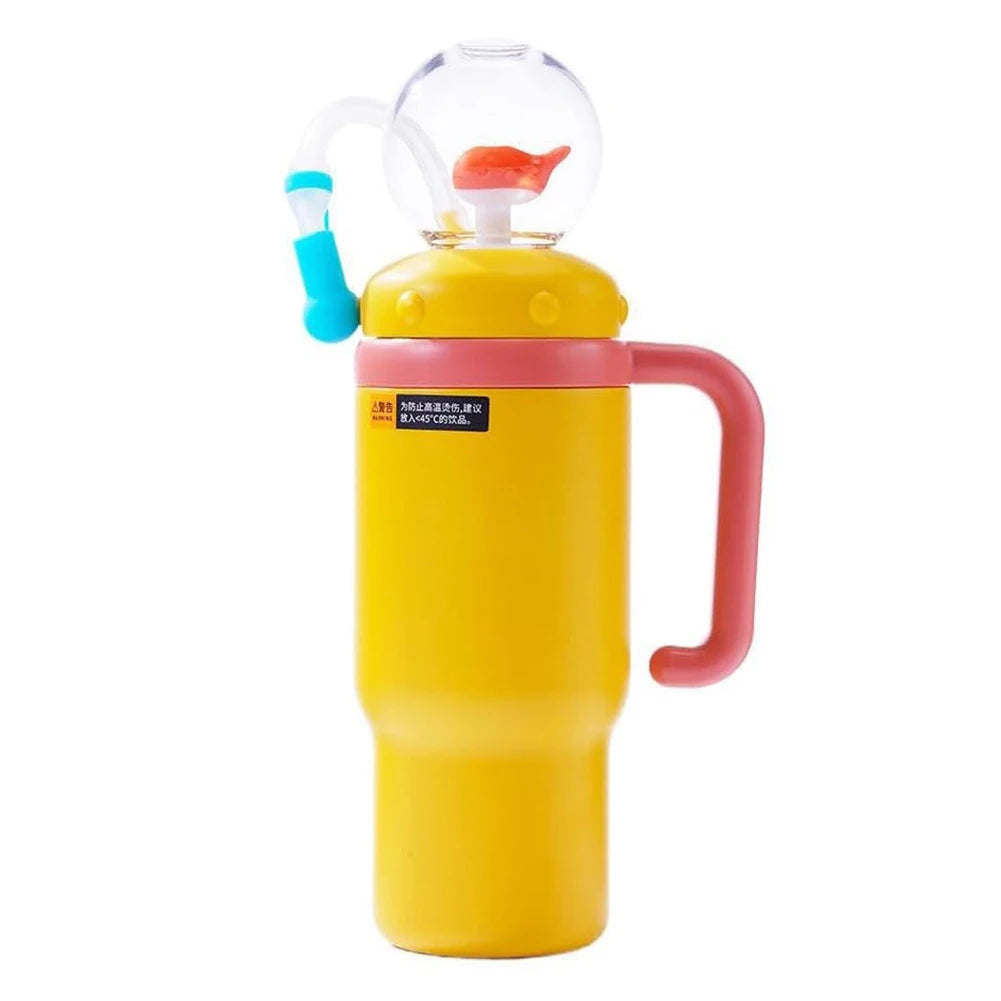 24oz Stainless Steel Whale Fountain Tumbler with Handle Whale Water Cups for Kids