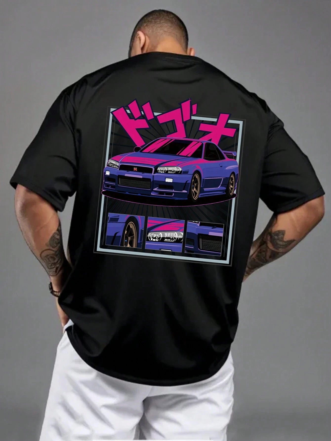 Mens Casual Round Neck Short Sleeve T-Shirt Car TShirt Solid Color Simple Stylish For Daily Wear Regular Fit mens t shirts