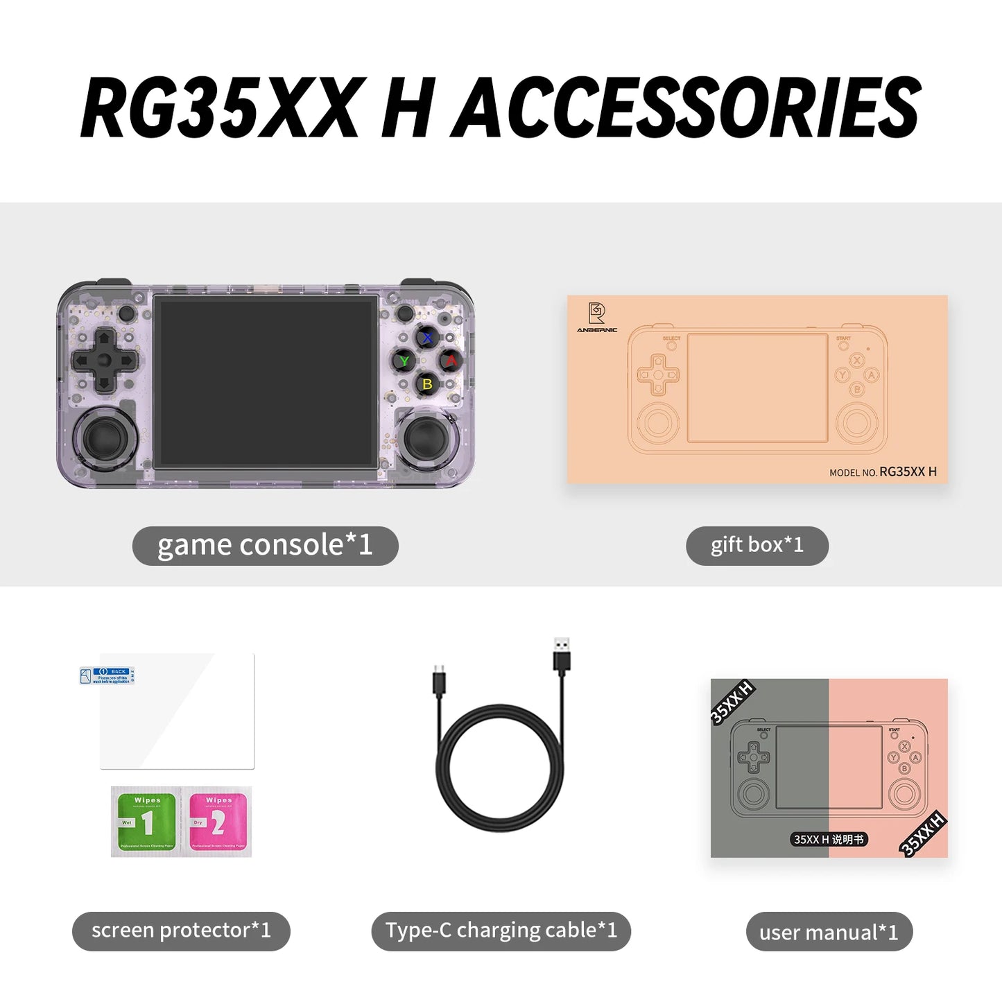 ANBERNIC RG CubeXX & RG40XX H & RG35XX H Retro Handheld Game Console H700 Linux 64-bit 5000 Video Games Supports WIFI Bluetooth