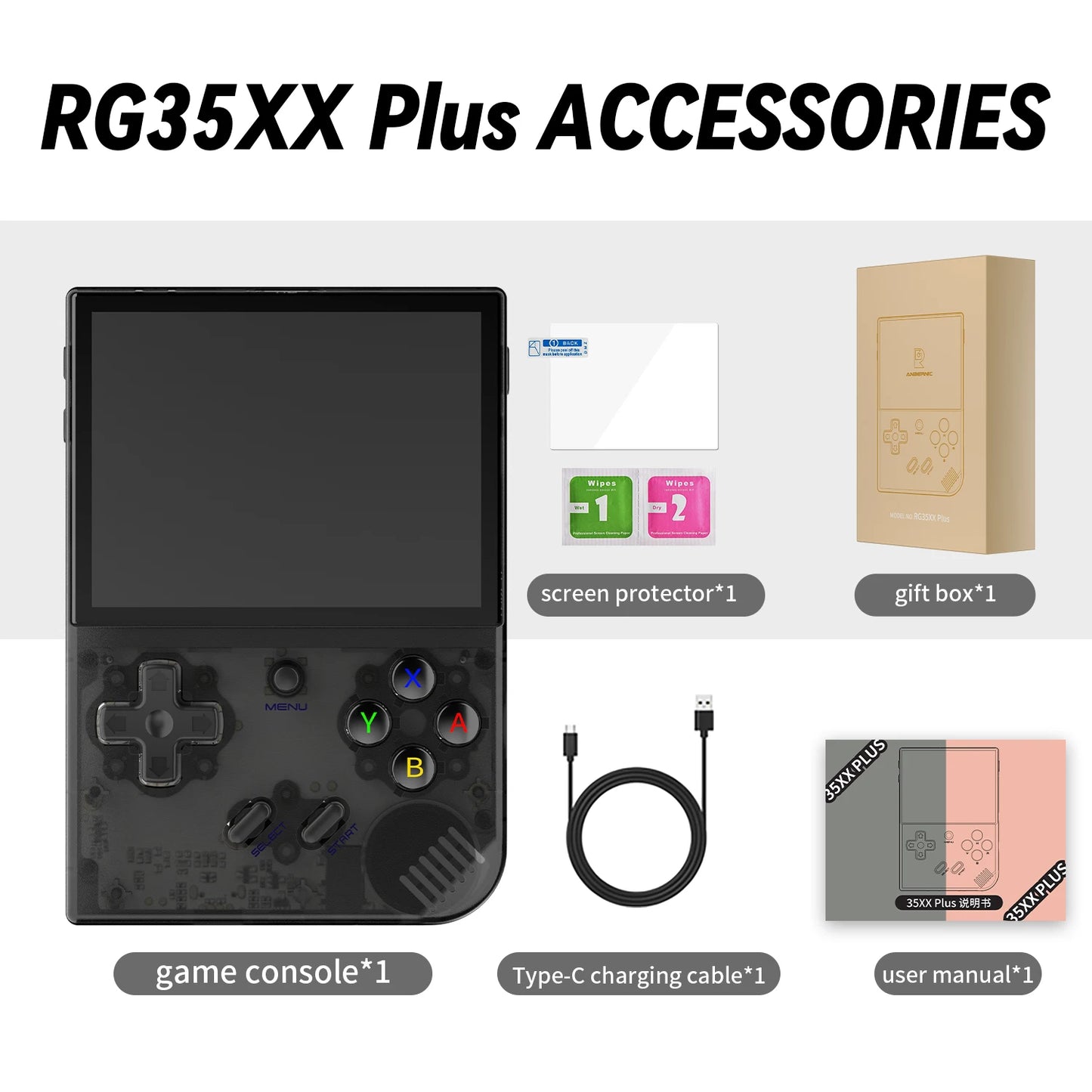 ANBERNIC RG35XX PLUS Handheld Game Console Linux System 3.5'' IPS Screen Streaming HDMI Output Retro Portable Video Player Gifts