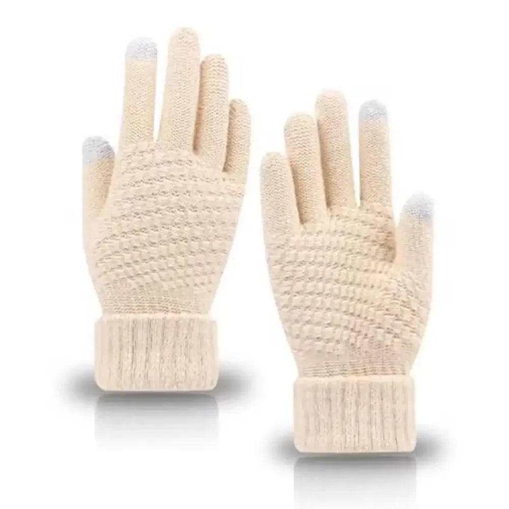 1 Pair Cycling Touch Screen Gloves Female Winter Cute Student Cycling Warm And Cold Korean Version Thick Winter Cotton Gloves