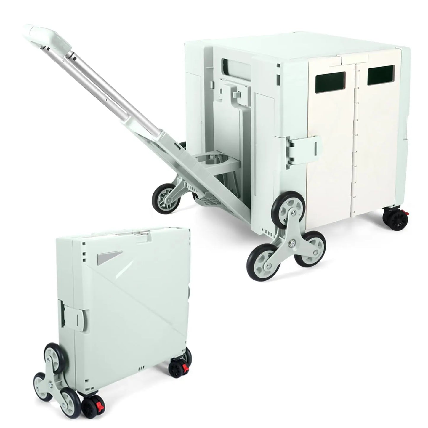 SELORSS Folding Shopping Cart Camping Trolley Vegetable Basket Trolley with Stair Climbing Wheels Large Capacity Utility Cart