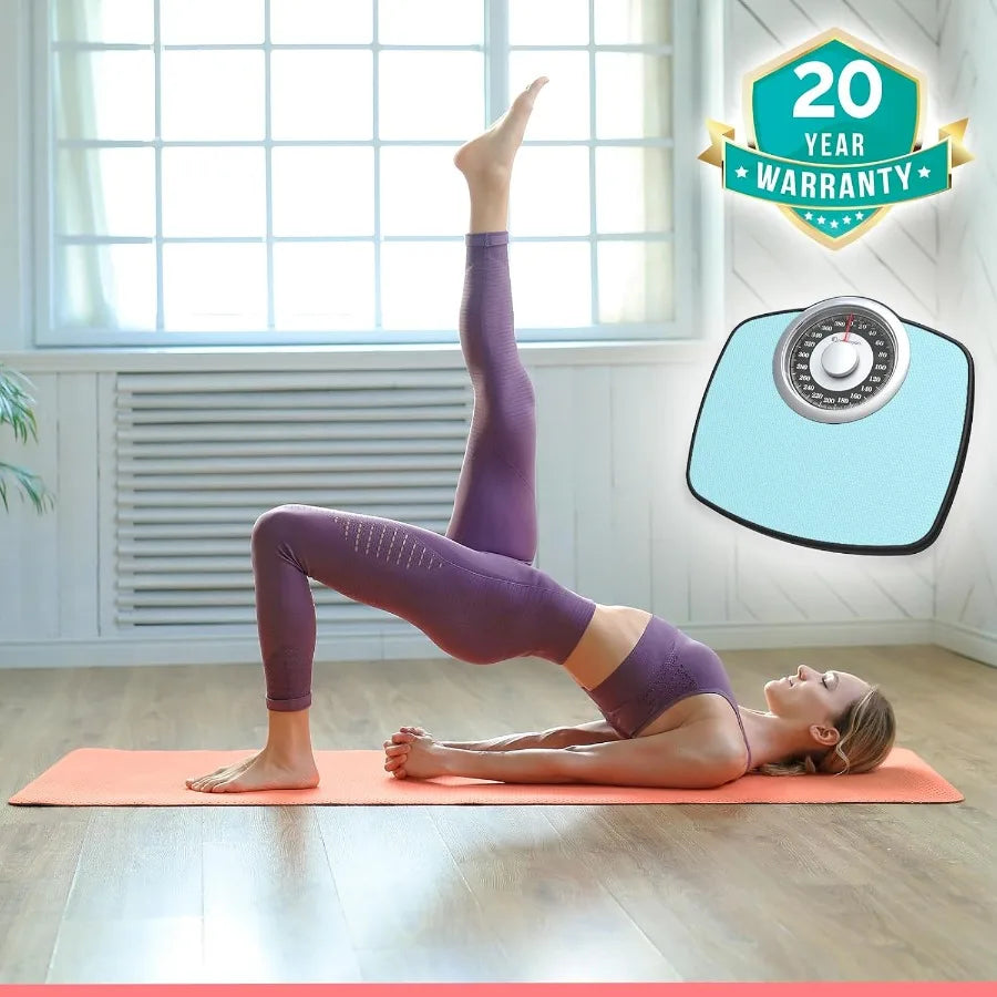 A25 Scales for Body Weight Up to 400 LB 5.3 Dial on 12.4 x 10.2 Platform AntiSkid Rubber Surface High Precision Bathroom Scale