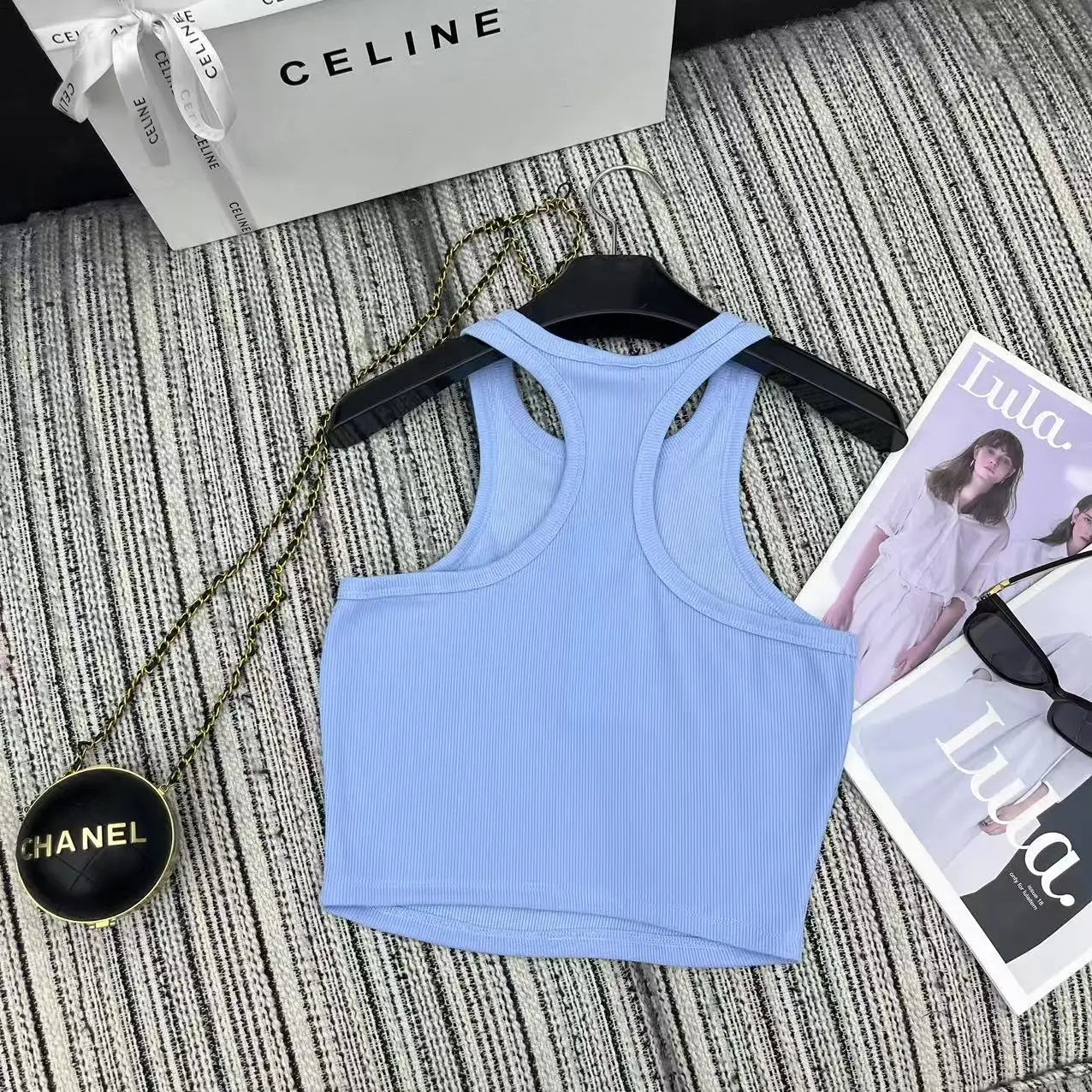 2025 Women's Sport Blue Stretch Cotton Tank Top Moisture-Wicking Quick Dry High Elastic Gym Yoga Running Casual Athletic S-L