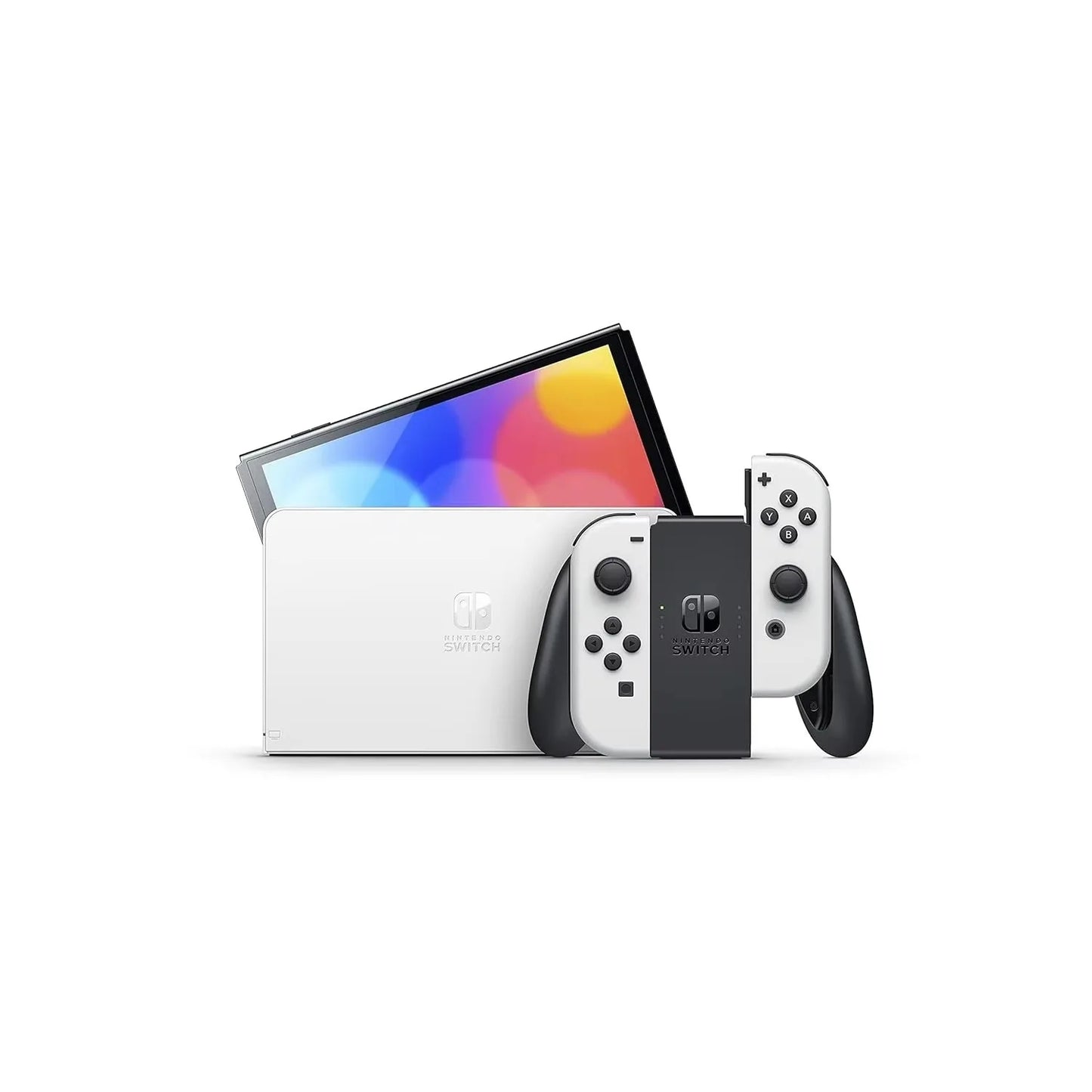 Nintendo Switch OLED Model – White & Black Joy-Con – Hong Kong Version (HK Charger Included, HK-to-US Plug Adapter)