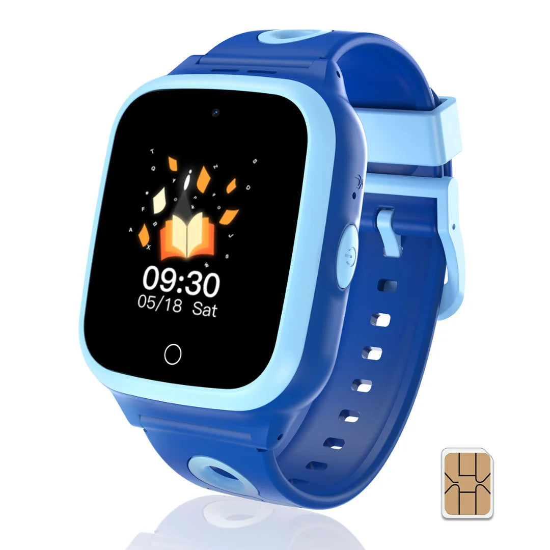 4G Smart Watch for Kids, with 30-Day Free Unlimited Plan, Video Call, Voice Chat, GPS, Kids Watch with SIM Card, Gift for Child