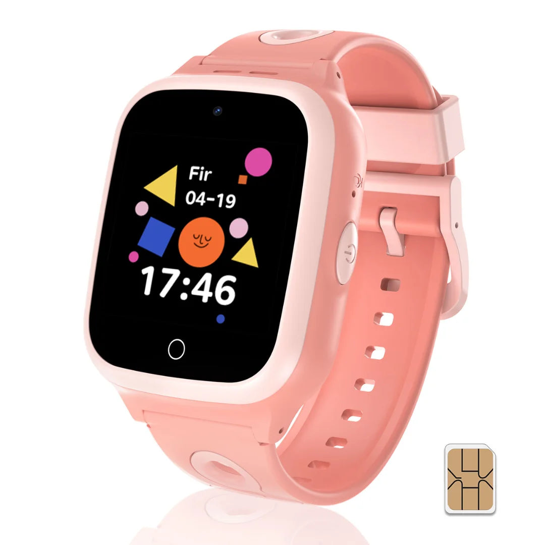 4G Smart Watch for Kids, Unlimited Talk, Text, Voice Chat, Video Call, GPS, Class Mode, Gift for Kids, Built-in SIM Card