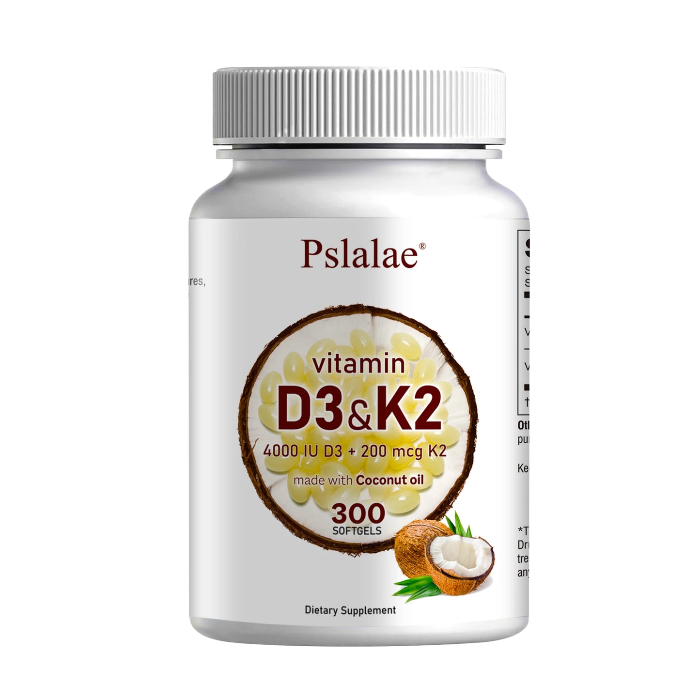 Vitamin D3 and K2 Softgels - Promotes Absorption, Digestion, and Maintains Health - 300 Softgels