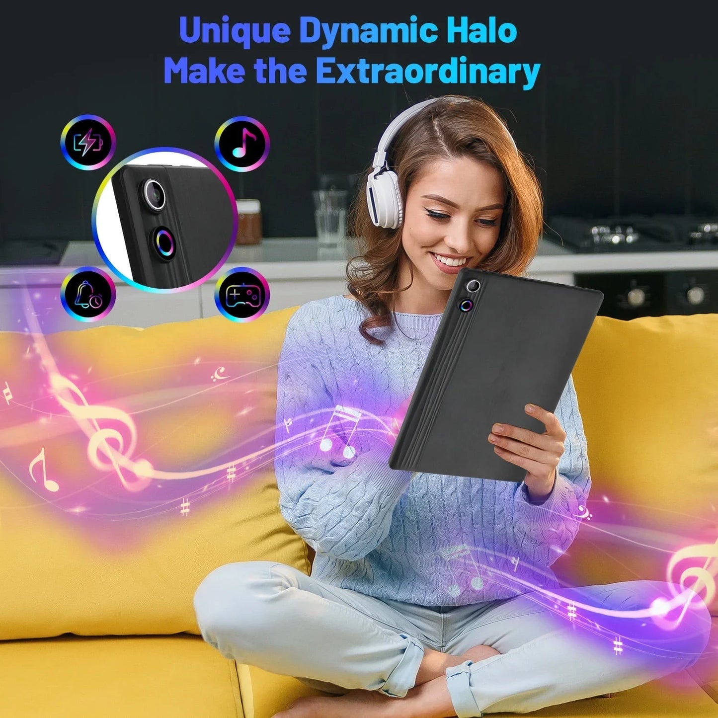 BESTSKI 10.1 Inch Android 14 Tablet, Octa-core 10GB RAM 64GB ROM(Expand to 1TB), 5MP+8MP Dual Cameras, Face ID, WiFi 6,Black