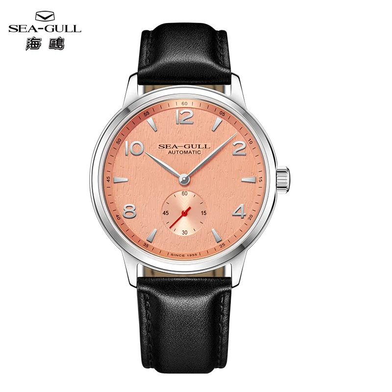 Seagull 6184 Men's Automatic Watch Blue Sapphire Glass 5ATM Waterproof Ultra-Thin Leather Strap Minimalist Casual Wristwatch