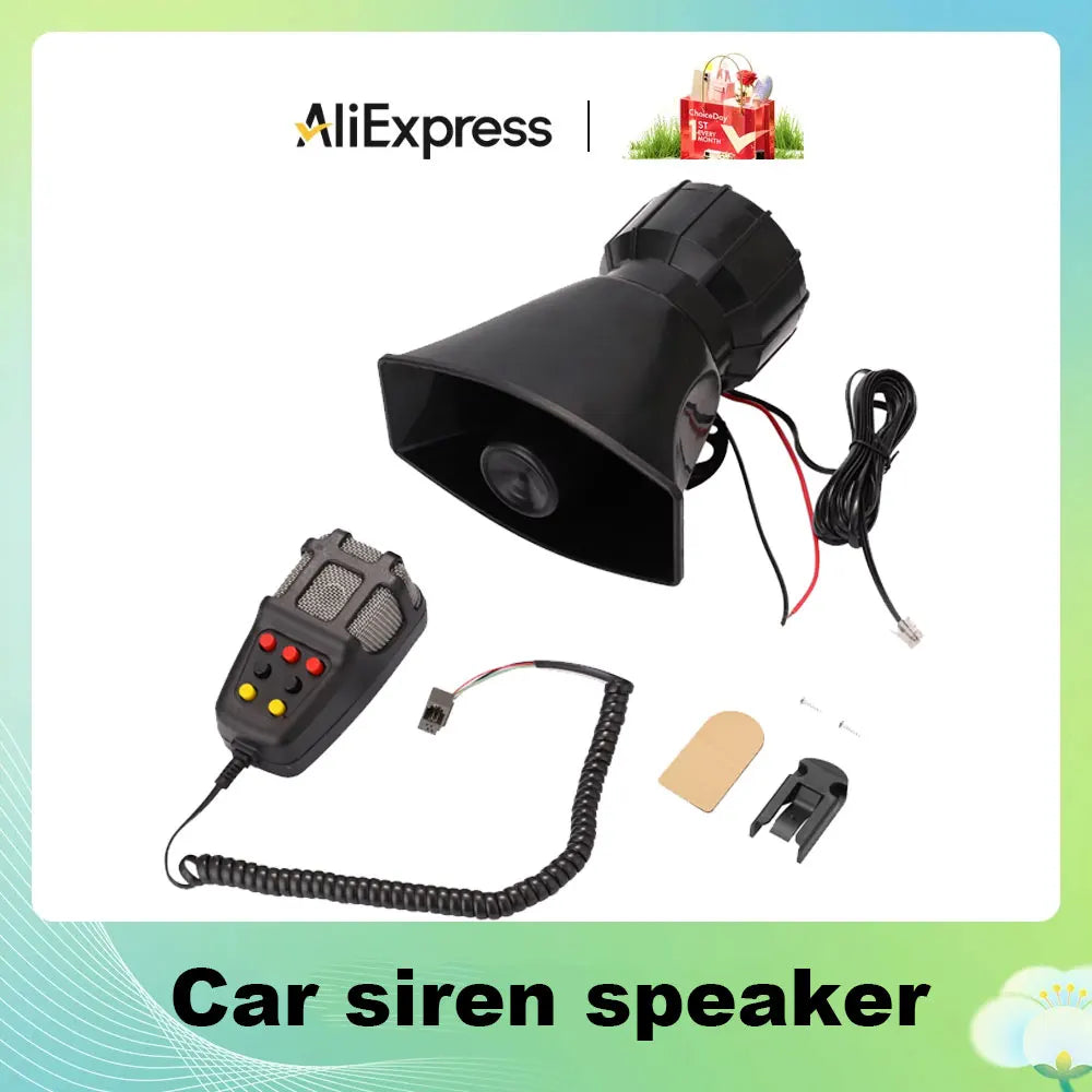 Car Emergency Siren Car Siren Horn Mic PA Speaker System Emergency Amplifier Hooter alarm horn speaker 12V 80W 200dB Supplies