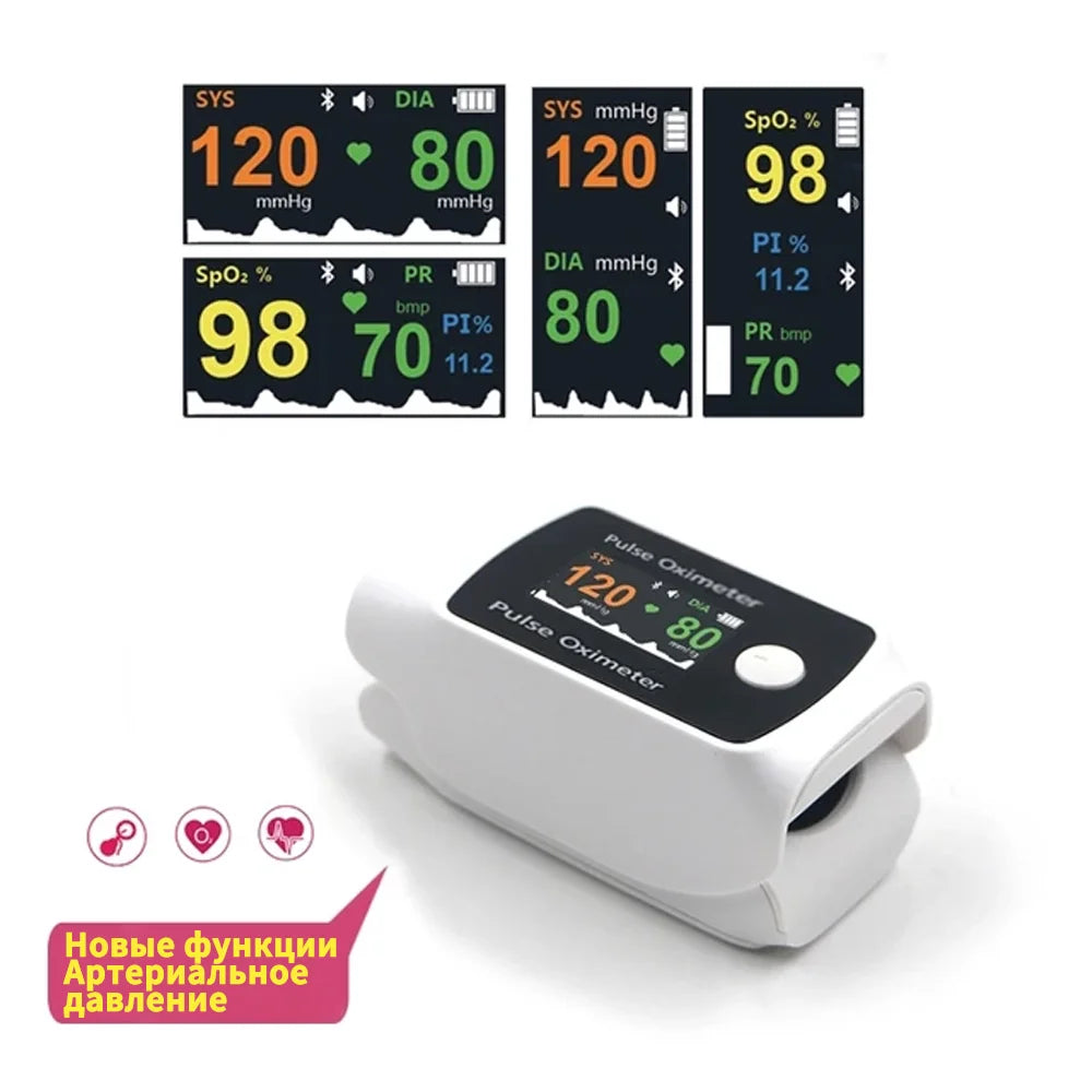 Compact Finger Blood Pressure And Oxygen Monitor Easy to Use Portable Medical Device for Health Measurement