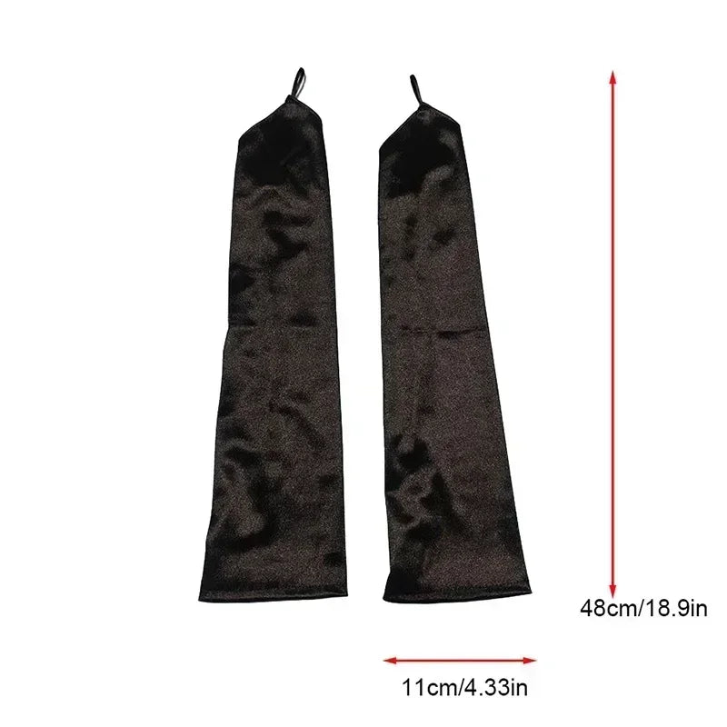 1920s Masquerade long style hook fingerless satin gloves bride wedding dress sun protection photography glove accessories