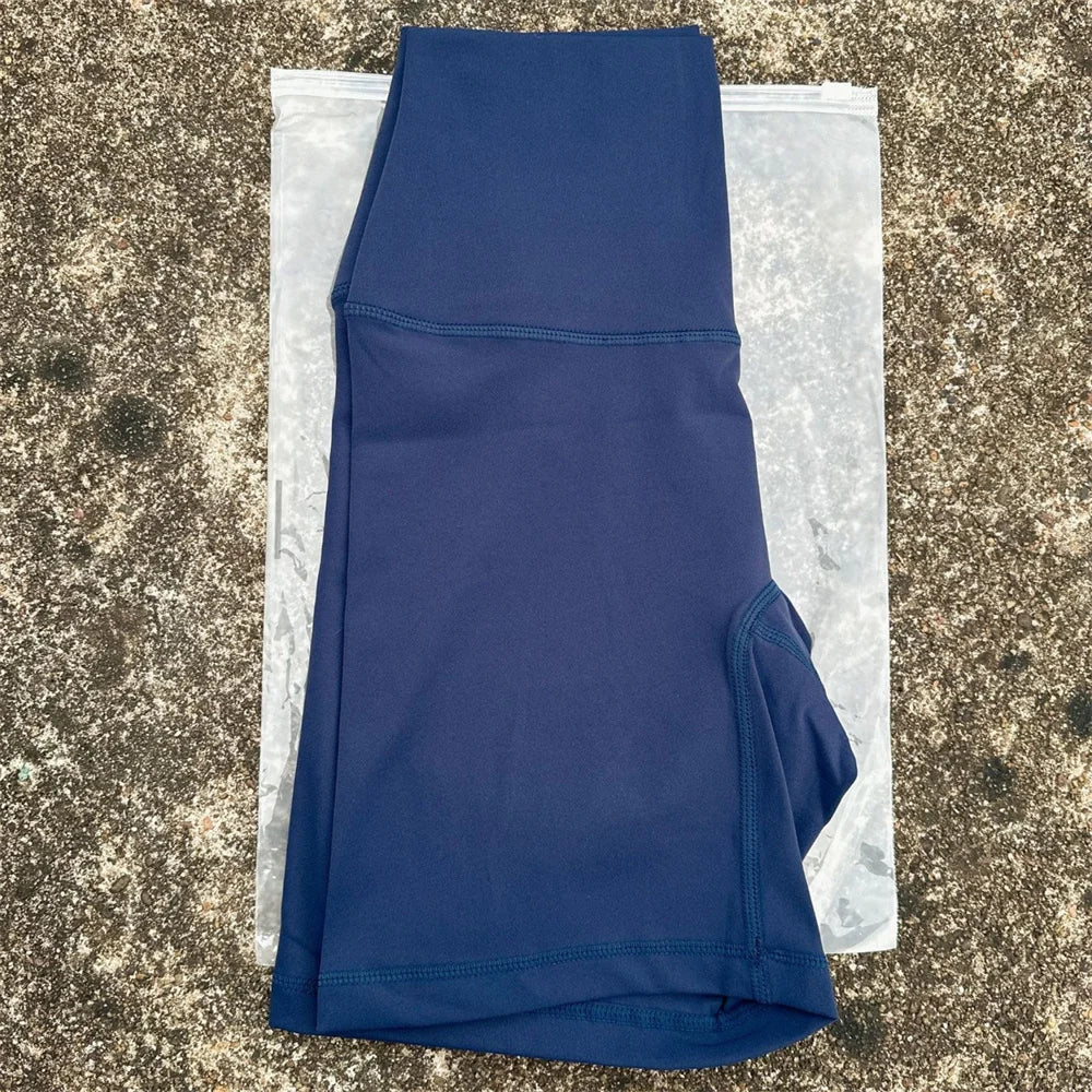 Solid Color High Waist Yoga Short Leg Cycling Women Fitness Sports Short Comprehensive Training Jog Squat Proof Internal Pocket