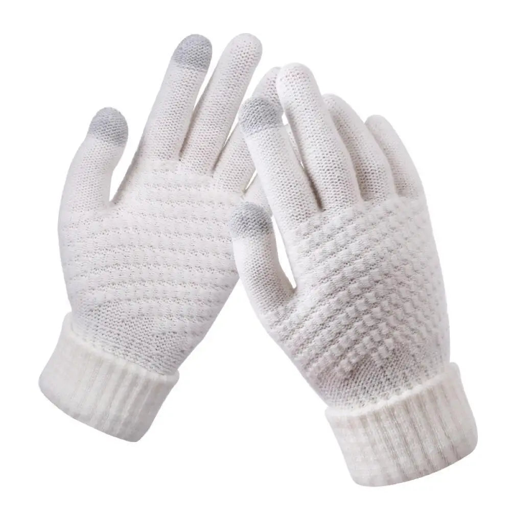 1 Pair Cycling Touch Screen Gloves Female Winter Cute Student Cycling Warm And Cold Korean Version Thick Winter Cotton Gloves