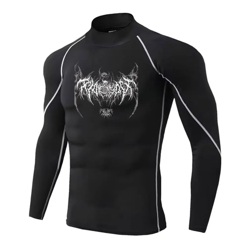 Men's Turtleneck Compression Shirt Quick Gym Fitness Dry Rash Guard Hight Neck Muscle Athletic Bodybuilding Shirts Summer