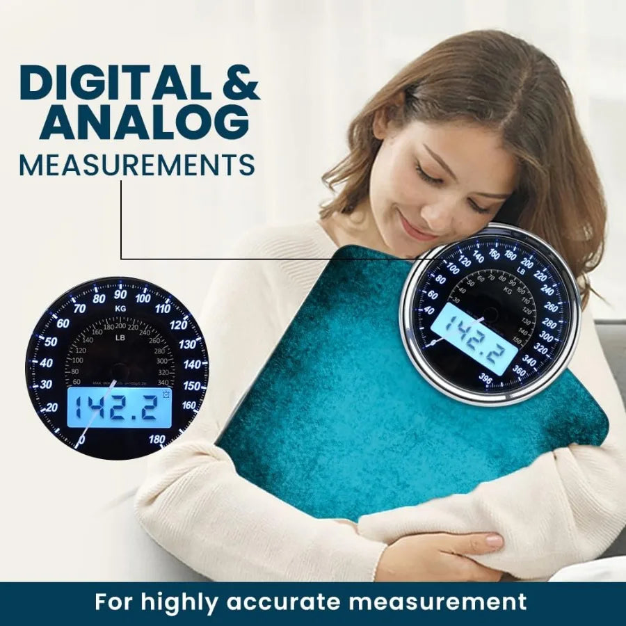 Highly Advanced 2in1 Digital and Analog Weighing Scale for Body Weight up to 400lbs with 4 HighPrecision GX Sensors UltraAccura