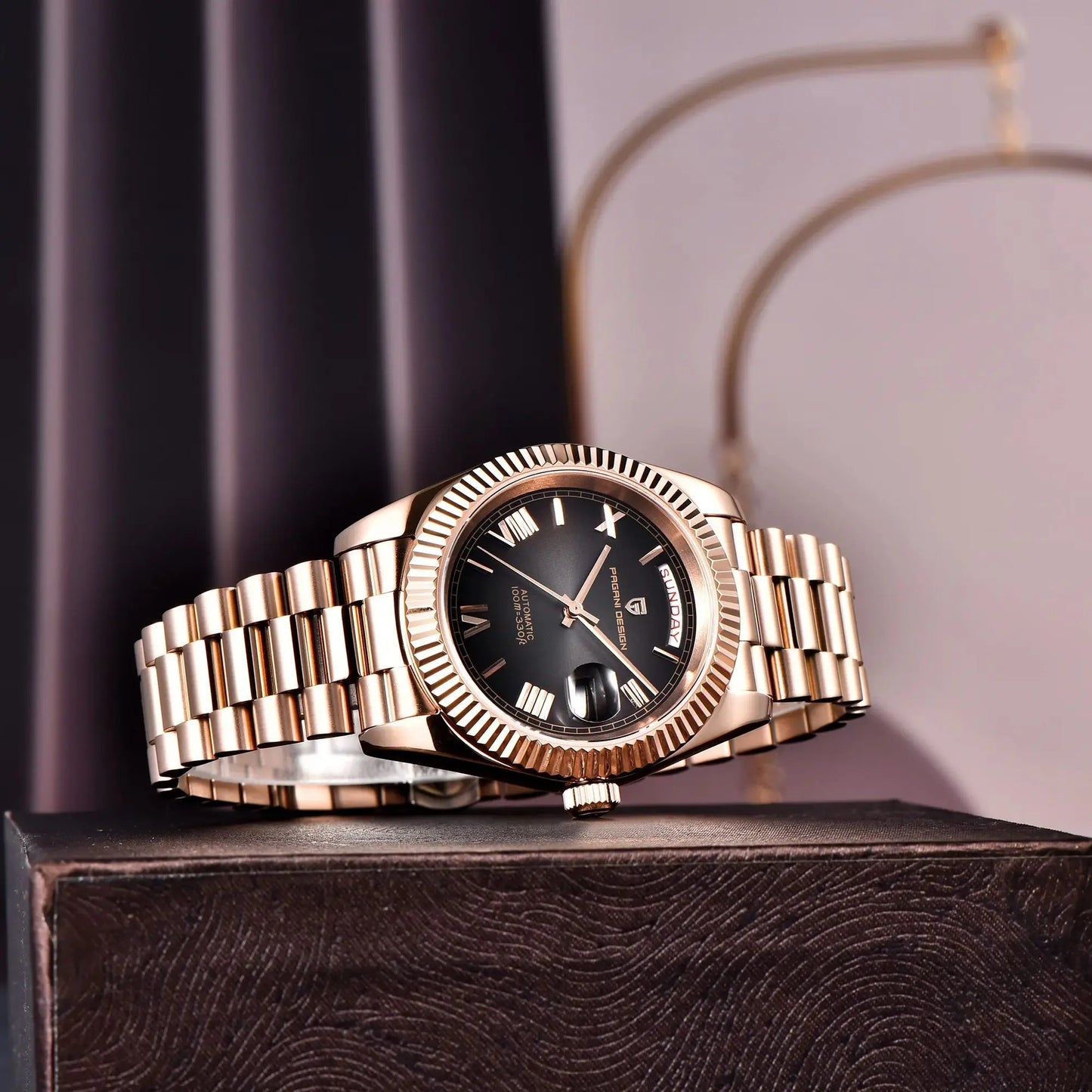 PAGANI DESIGN DD40 Luxury Rose Gold Automatic Watch Men Japan NH36A Mechanical Wristwatch Men Stainless steel Waterproof Watches