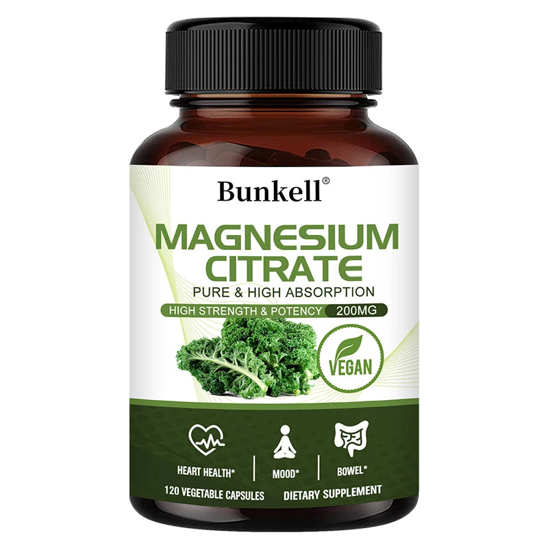 Magnesium Citrate Supplement - Supports Heart, Cardiovascular, Immune Health, Energy Metabolism, Gut Digestion