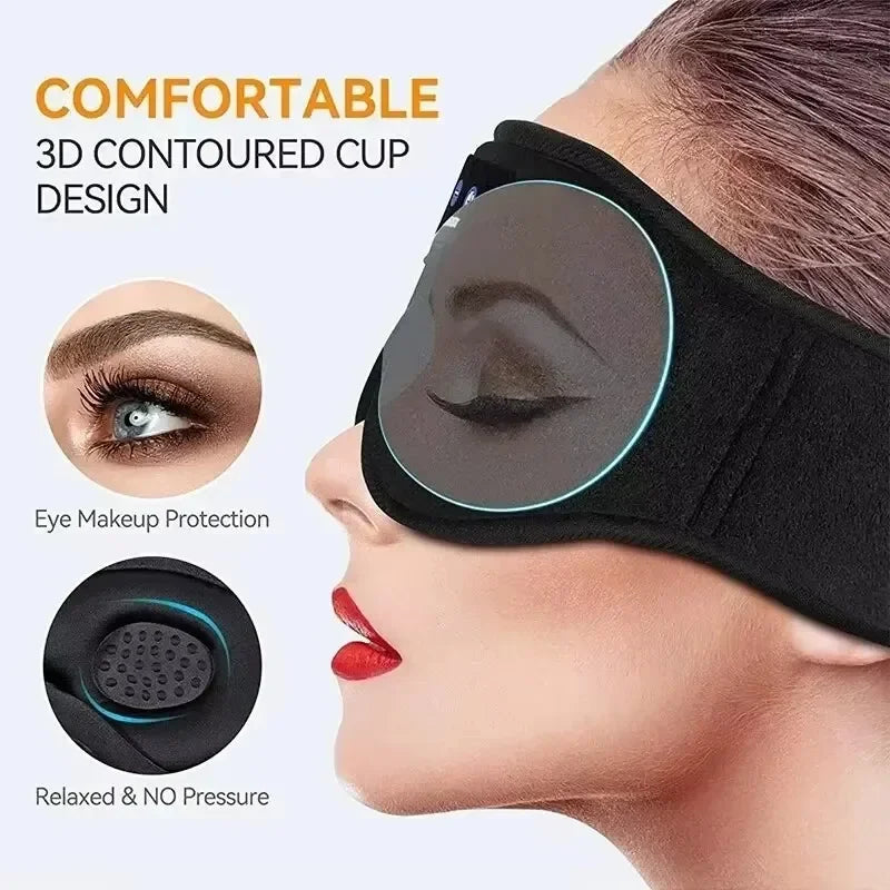 Bluetooth Sleeping Headphones 3D Eye Mask Wireless Headband Soft Elastic Comfortable Music Earphones Sleep Mask For Travel Nap