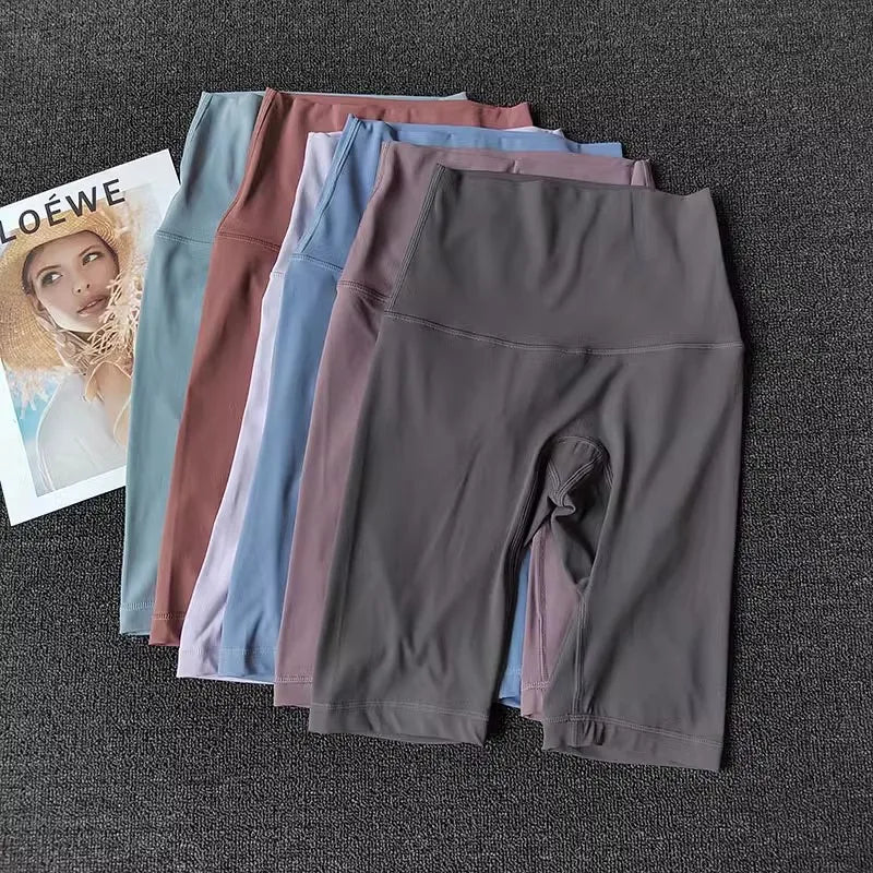 Summer Yoga Sports Shorts Women's Tight Cycling Shorts Naked Breathable Running Shorts High Waist Quick Dry Fitness Shorts