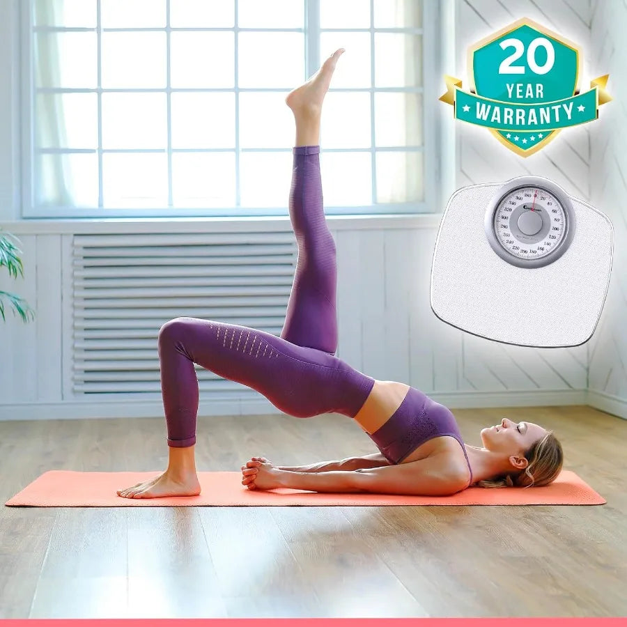 A25 Scales for Body Weight Up to 400 LB 5.3 Dial on 12.4 x 10.2 Platform AntiSkid Rubber Surface High Precision Bathroom Scale