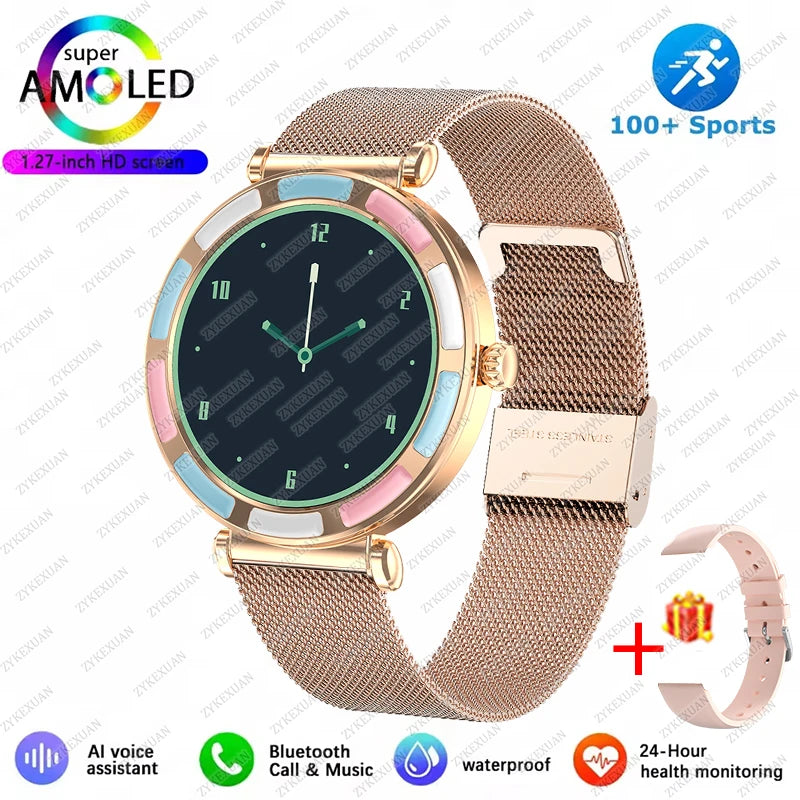 2025 Ultra-clear Fashion Women Smartwatch 1.27" HD Screen Dynamic Heart Rate Bluetooth Call&Music Smart Watch For Android iOS