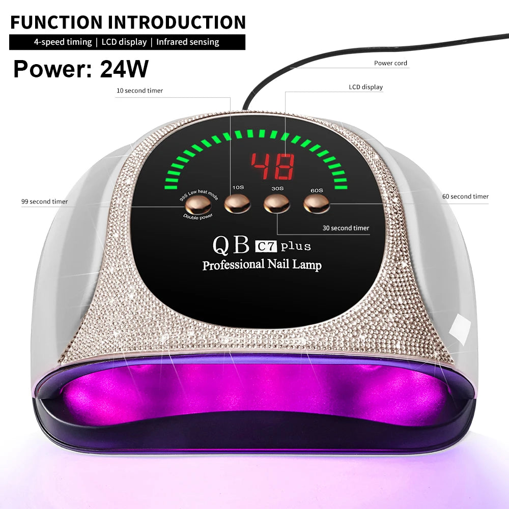 UV/LED Nail Dryer Lamp 57 LEDS Quick Drying Gel Polish Curing Light With LCD Display Manicure Equipment Tools for Acrylic Gel