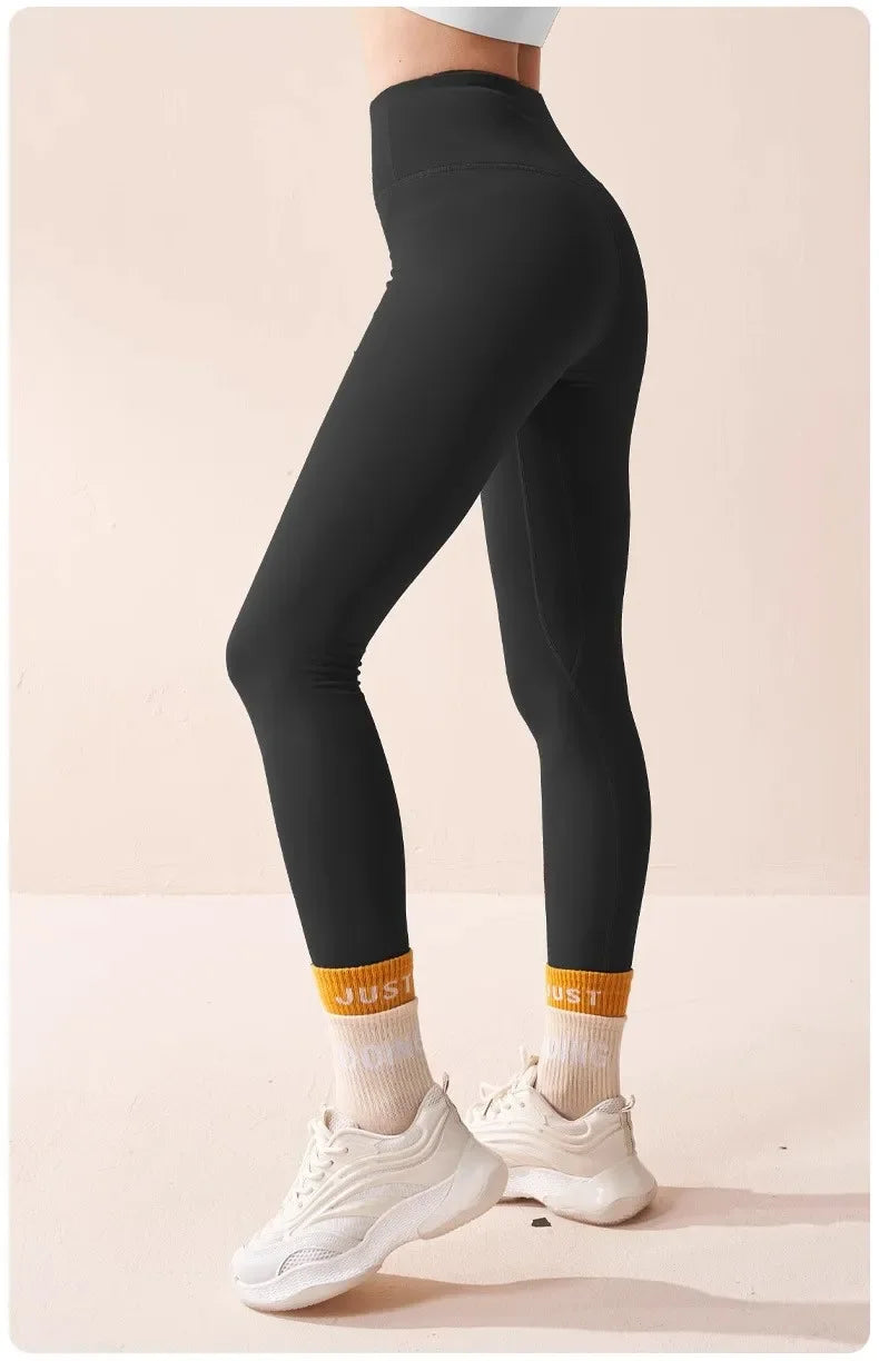 Velvet Yoga Pants for Women High Waist Autumn Winter Warm Slimming Running Leggings Sports Fitness Gym Trousers