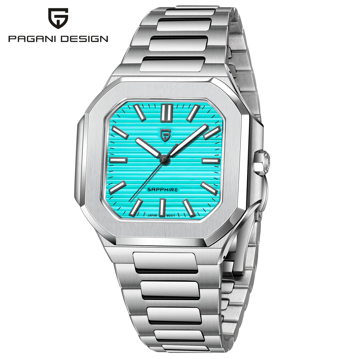 Retro Square PDYS019 PAGANI DESIGN Men's Quartz Wristwatches TMI VH31 37MM 10Bar Waterproof 316L Luxury Stainless Steel Sapphire