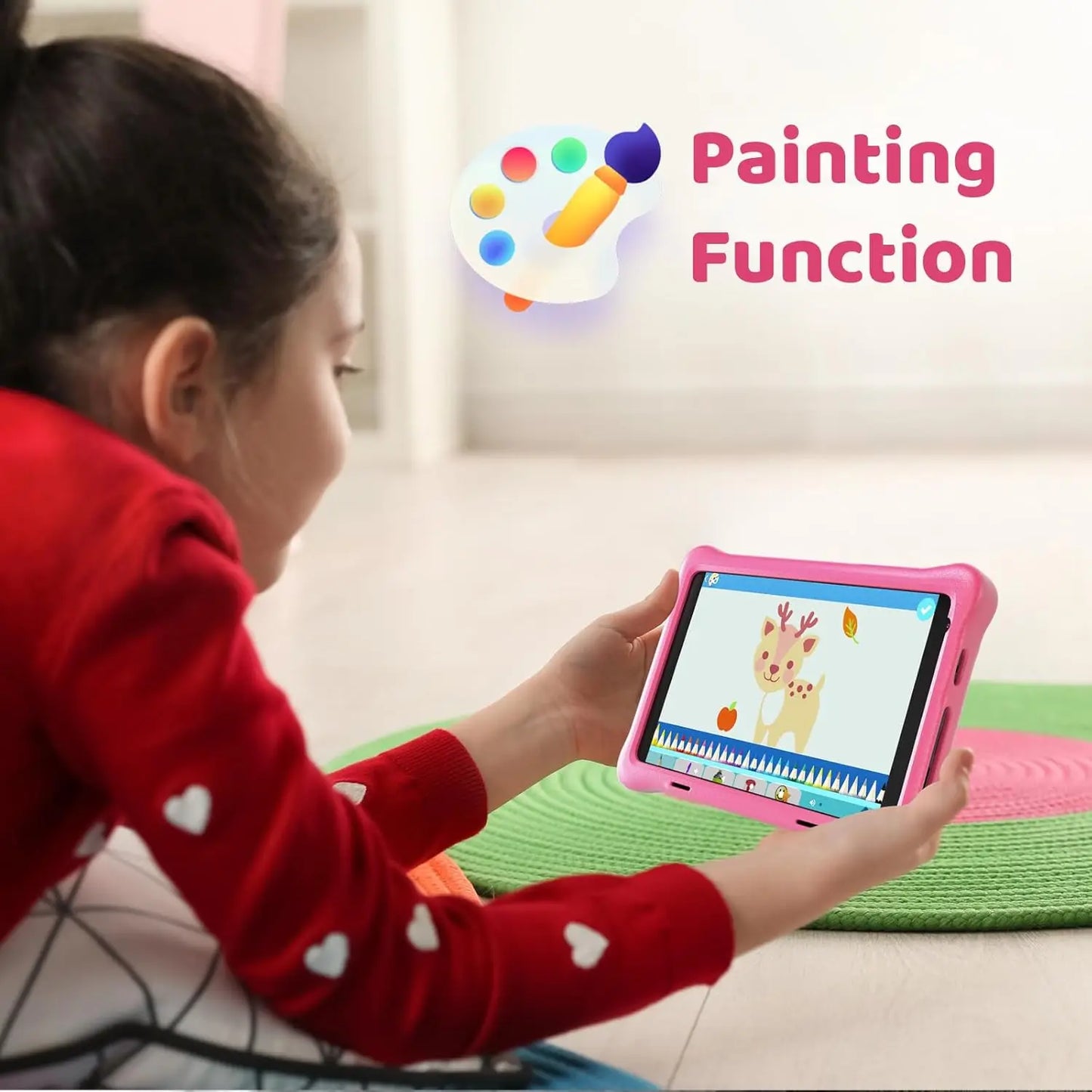 Kid Tablet 8 Inch Children Android 12 2GB RAM 64GB ROM 1280 x 800 IPS HD Screen WiFi Bluetooth Dual Camera Parental Control Case