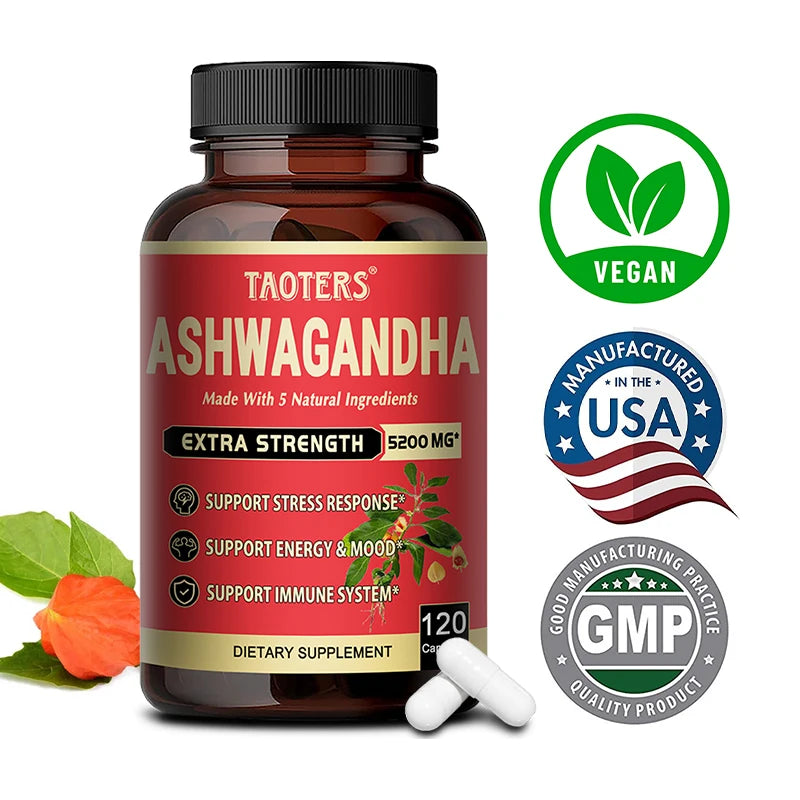 Ashwagandha High Concentrate Turmeric, Rhodiola Rosea, Ginger, Black Pepper - Mood, Immune, Energy Support