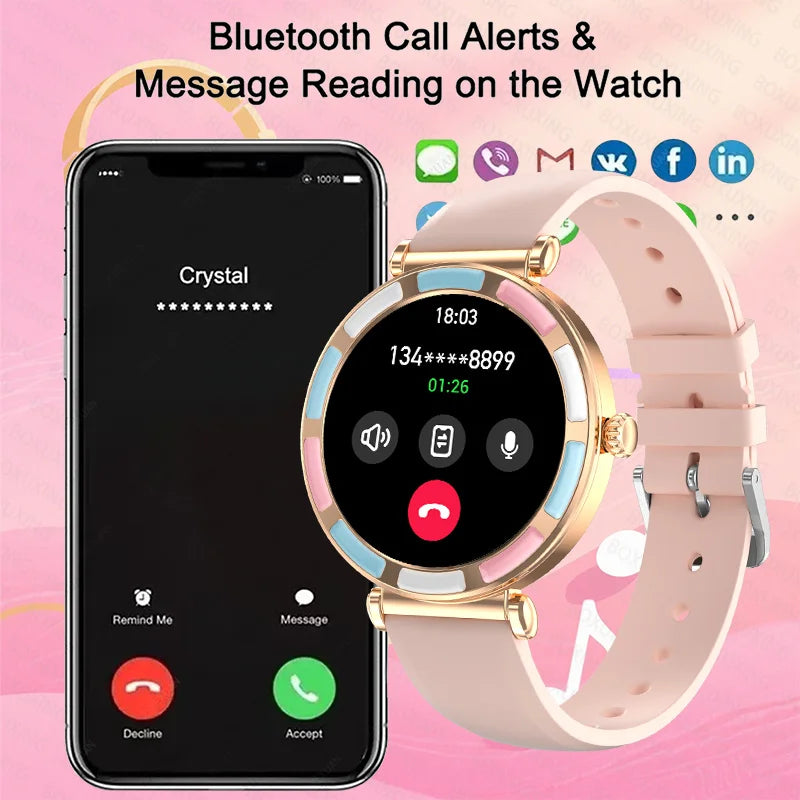 2025 Ultra-clear Fashion Women Smartwatch 1.27" HD Screen Dynamic Heart Rate Bluetooth Call&Music Smart Watch For Android iOS