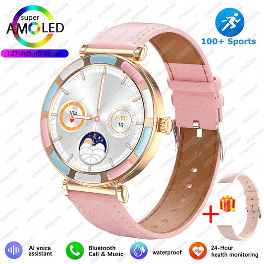 2025 Ultra-clear Fashion Women Smartwatch 1.27" HD Screen Dynamic Heart Rate Bluetooth Call&Music Smart Watch For Android iOS