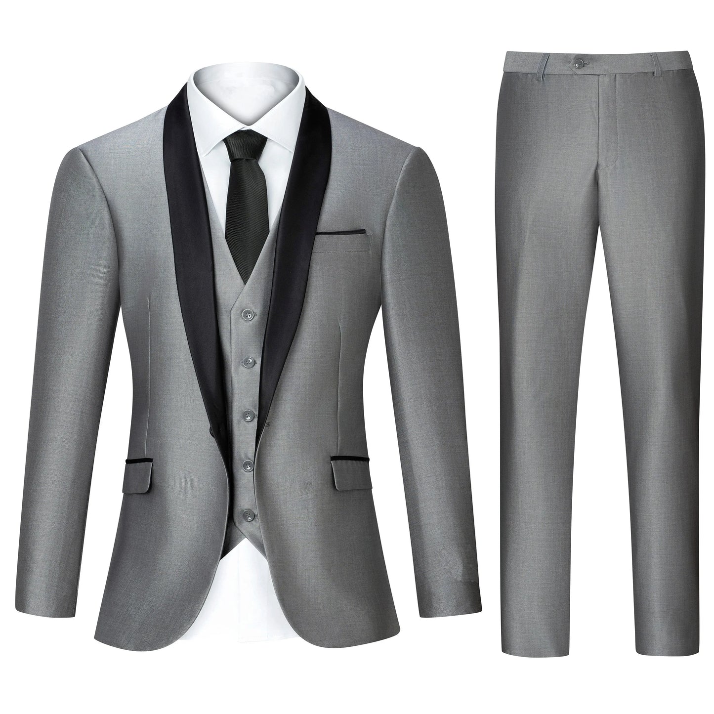 New Men's 3 Pieces Suit Formal Business Notch Lapel Slim Fit Tuxedos Best Man Blazer For Wedding(Blazer+Vest+Pants)