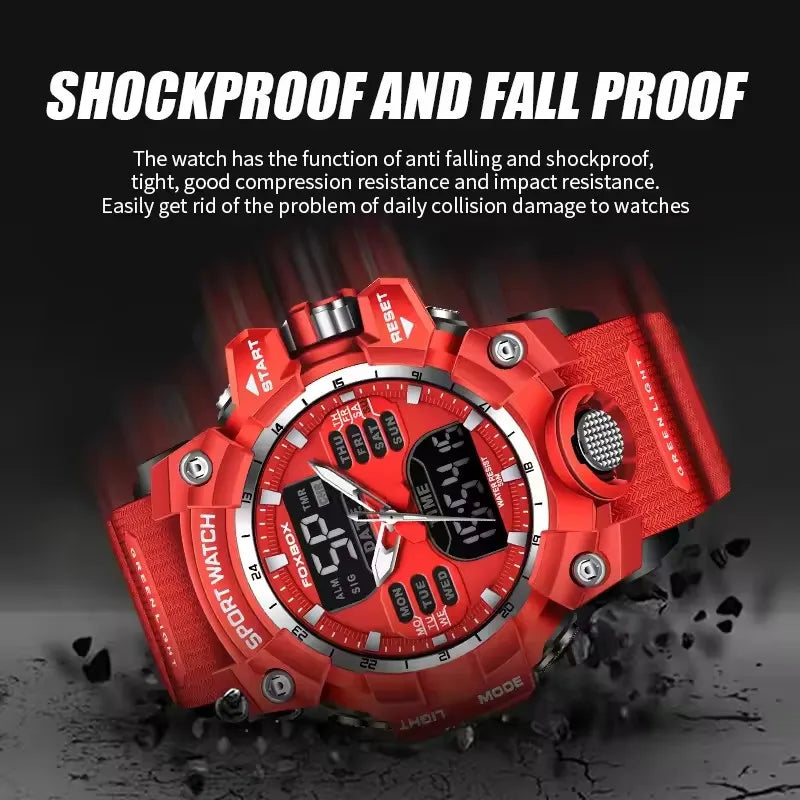 LIGE Waterproof Watches for Men Luxury Sport Chronograph Alarm Wristwatch Military Quartz Clock Digital Male Watch Student