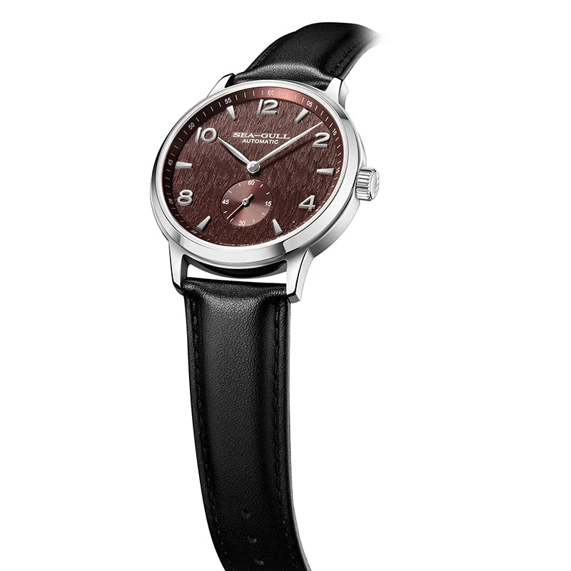 Seagull 6184 Men's Automatic Watch Blue Sapphire Glass 5ATM Waterproof Ultra-Thin Leather Strap Minimalist Casual Wristwatch