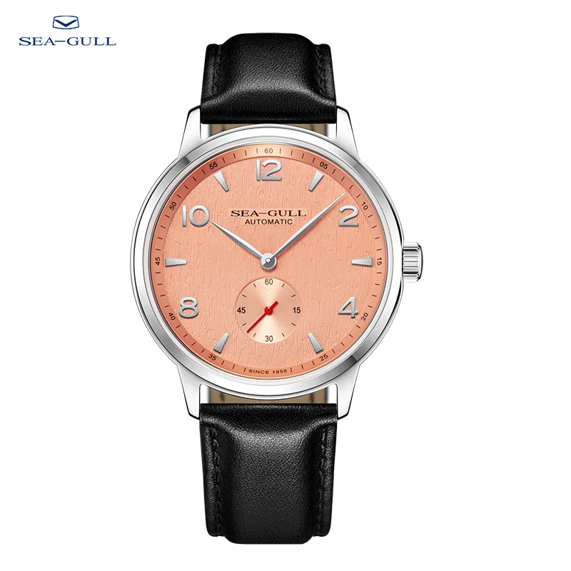 Seagull 6184 Men's Automatic Watch Blue Sapphire Glass 5ATM Waterproof Ultra-Thin Leather Strap Minimalist Casual Wristwatch
