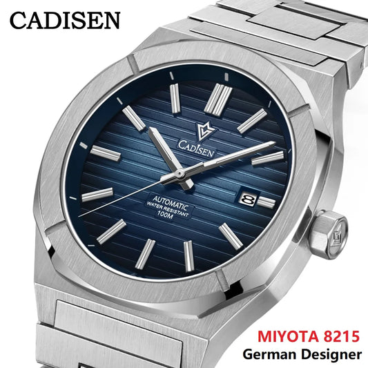 CADISEN Diver Watch Luxury Sapphire MIYOTA 8215 German Designer Men Automatic Mechanical Watches Waterproof Luminous Wristwatch
