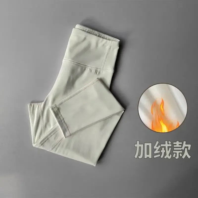 Velvet Yoga Pants for Women High Waist Autumn Winter Warm Slimming Running Leggings Sports Fitness Gym Trousers