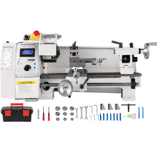 SucceBuy Mini Metal Lathe 8x14'' 2250PRM Variable Speed 600W Metal Working Lathe Milling Machine, Various Types of Metal Turning