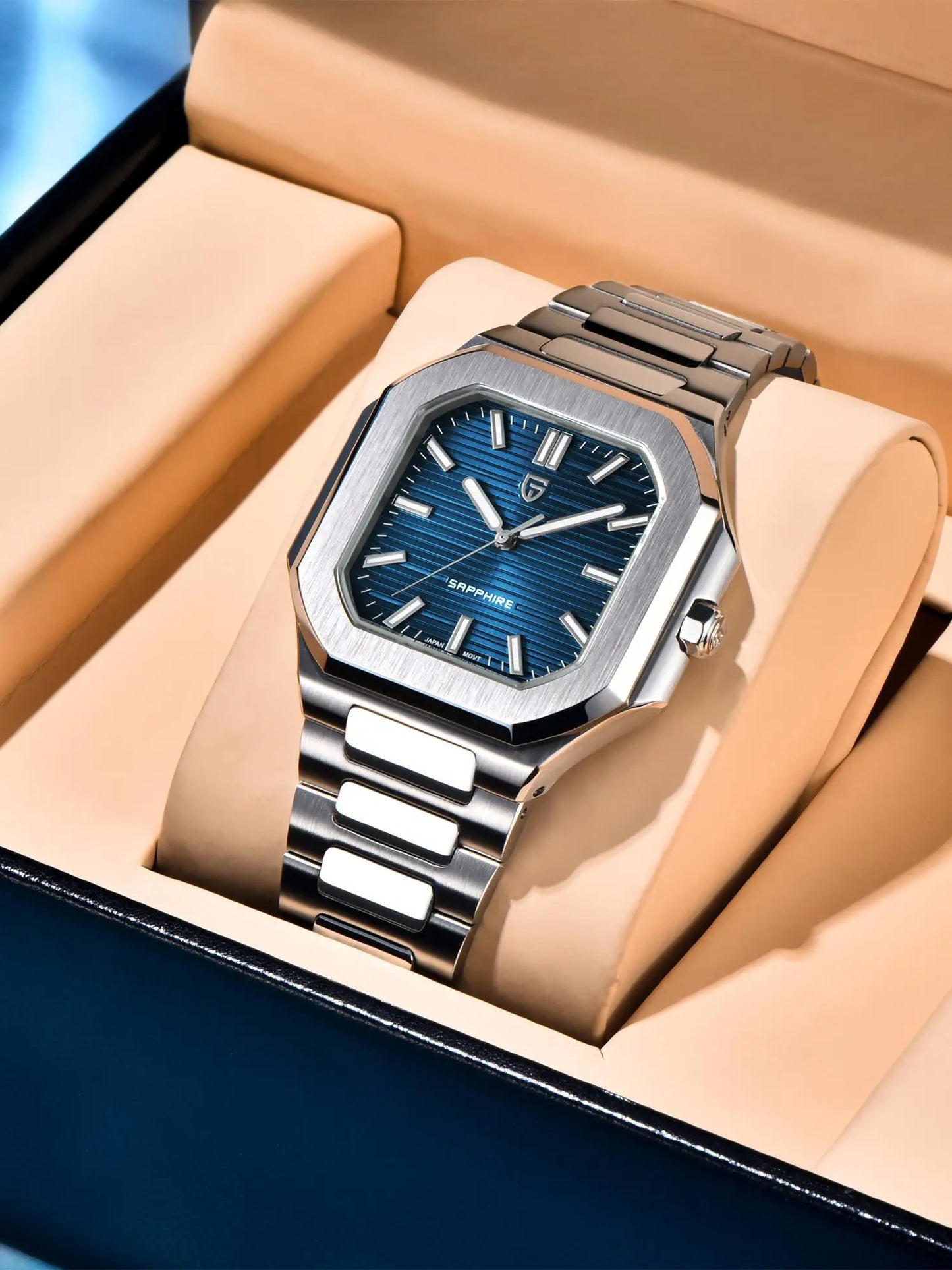 Retro Square PDYS019 PAGANI DESIGN Men's Quartz Wristwatches TMI VH31 37MM 10Bar Waterproof 316L Luxury Stainless Steel Sapphire