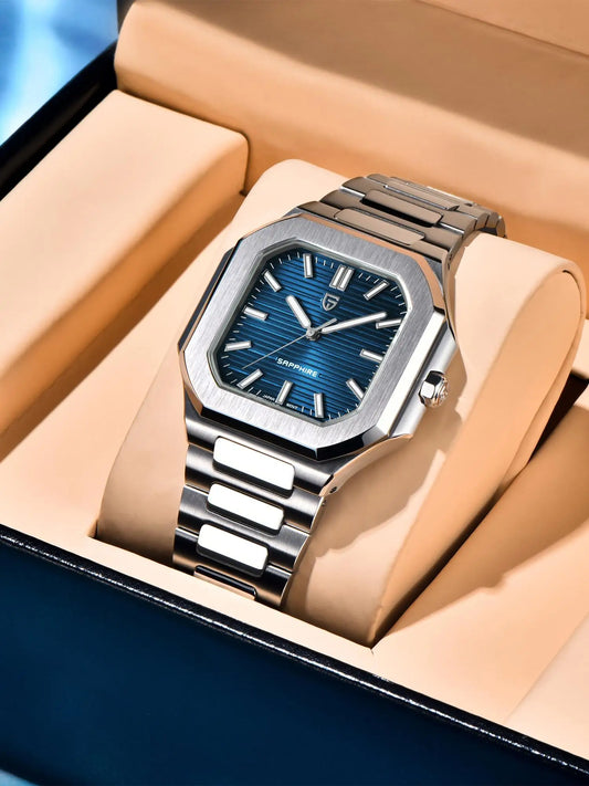 Retro Square PDYS019 PAGANI DESIGN Men's Quartz Wristwatches TMI VH31 37MM 10Bar Waterproof 316L Luxury Stainless Steel Sapphire