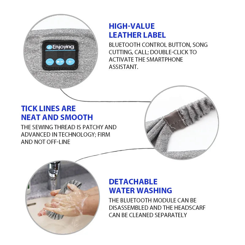 Sports Headbands Wireless Bluetooth Headphone Headband Sleeping Music Eye Mask Soft Elastic Yoga Hairbands Outdoor Sweatbands