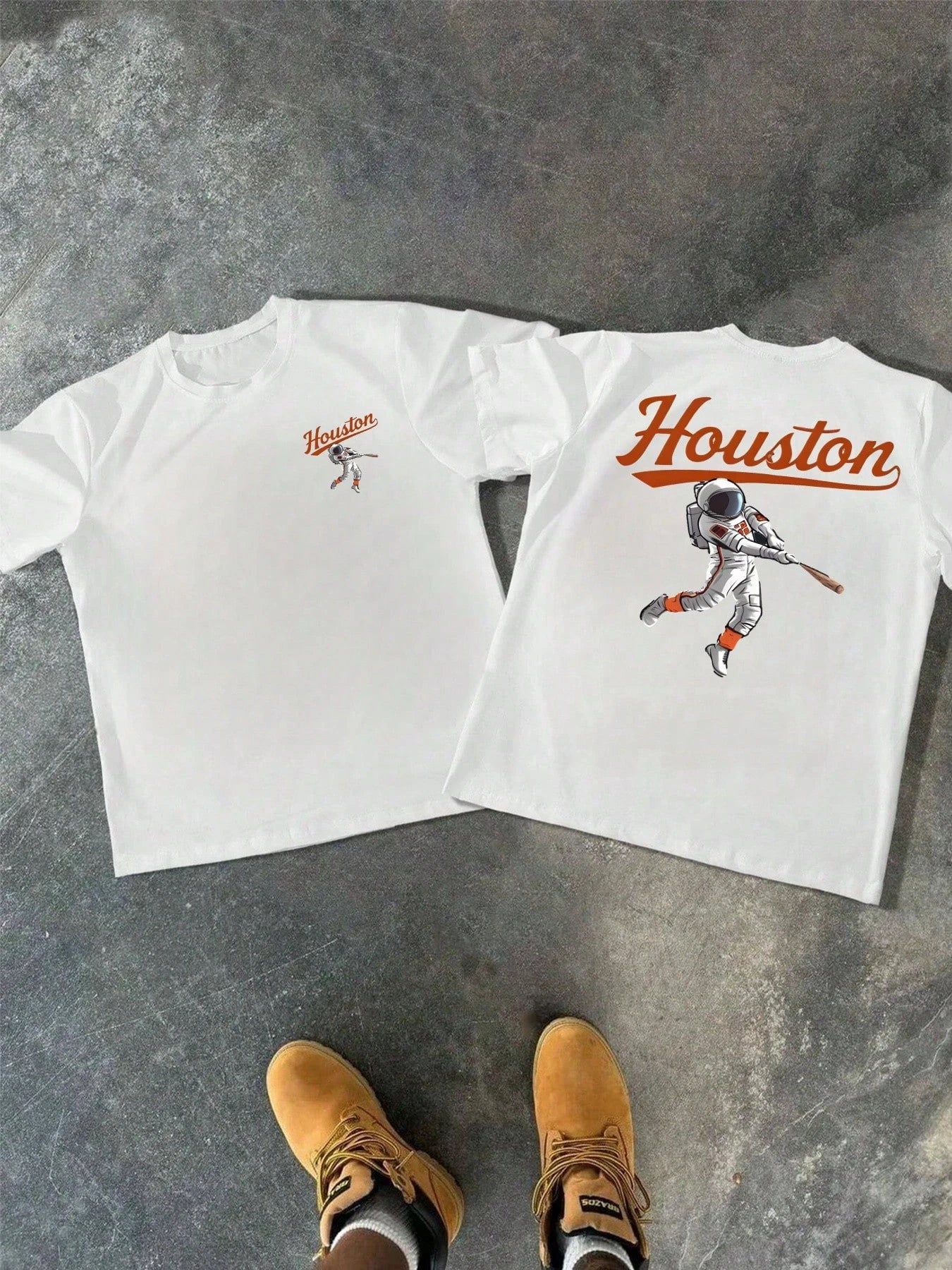 Mens Astronaut Baseball Player Houston Graphic TShirt  Retro Vintage Style Comfortable Fit harajuku top cpe anime tshirt