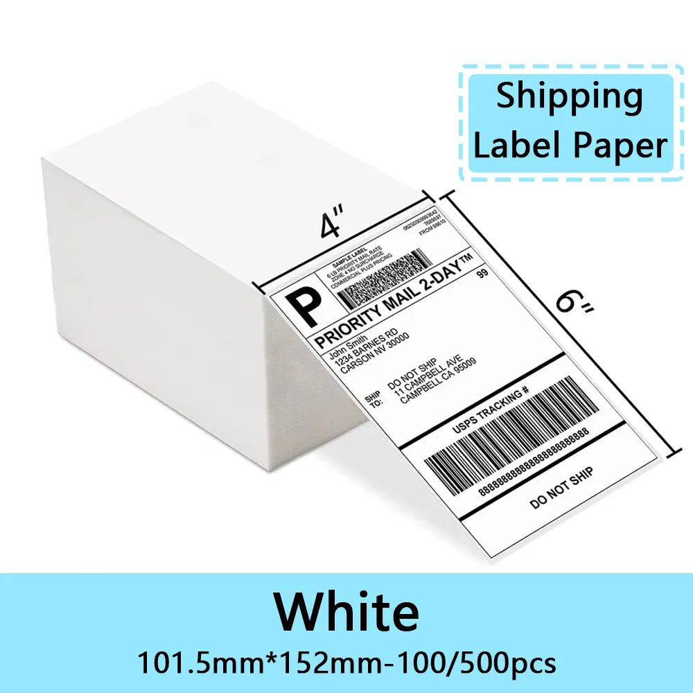4"x6" inch Thermal Label Paper 100x150mm 100/500PCS For Thermal Shipping Labels DHL UPS Express Barcode For 9220/9210/246S/D200